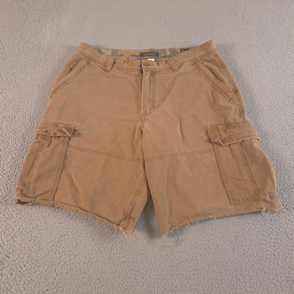 VINTAGE Old Navy Shorts Mens 38 Tan Cargo Cotton Canvas Multi-Pocket 00s 2007